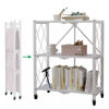 Imagen de Mueble estantería de metal plegable con ruedas, 3 estantes BLANCO en caja
