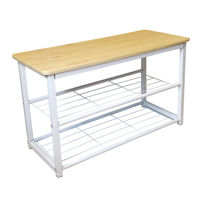 Imagen de Zapatera de caño plastificado y MDF, con banco en caja