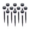 Imagen de Lámpara led pincho para jardín negro, recarga solar, CAJAx10