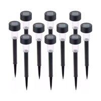 Imagen de Lámpara led pincho para jardín negro, recarga solar, CAJAx10