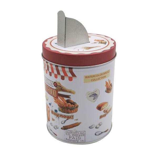 Imagen de Lata yerbera con pico dispensador retráctil, varios diseños