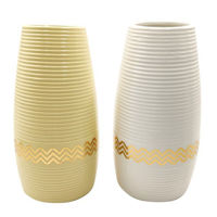 Imagen de Florero de cerámica texturado, varios colores en caja marrón