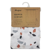 Imagen de Cortina de baño de PVC con 12 aros de plástico