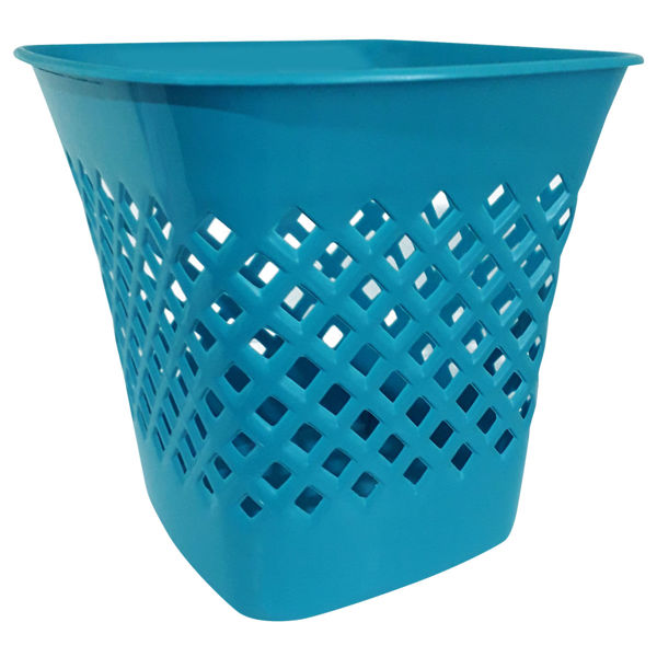 Imagen de Papelera de plástico calada, azul