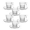 Imagen de Taza de vidrio con plato para café 70ml x6, en caja