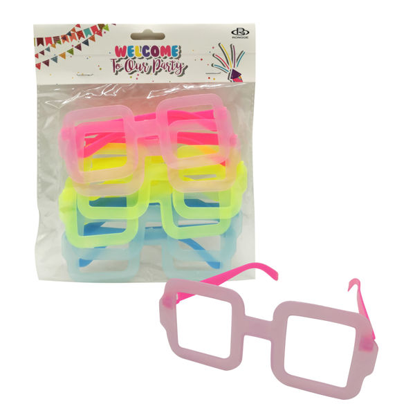 Imagen de Lentes de cotillón x6, rectángulos en bolsa
