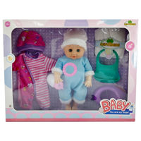 Imagen de Bebote, cuerpo de plástico y cara de goma, hace pis, con mamadera y accesorios, 33cm, en caja