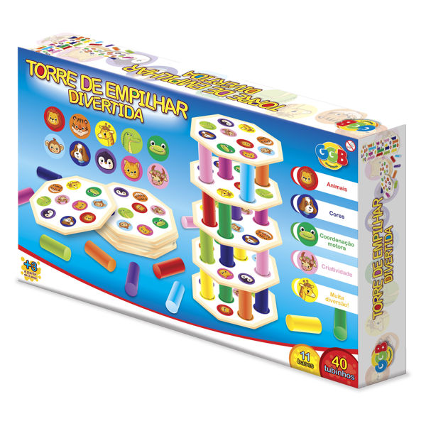 Imagen de Juego de mesa, torre de equilibrio para armar, cartón y plástico en caja