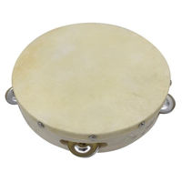 Imagen de Pandereta de madera y lonja 4 sonajas, 19,5cm