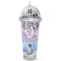 Imagen de Vaso con sorbito, de acrílico 380ml, en caja varios diseños