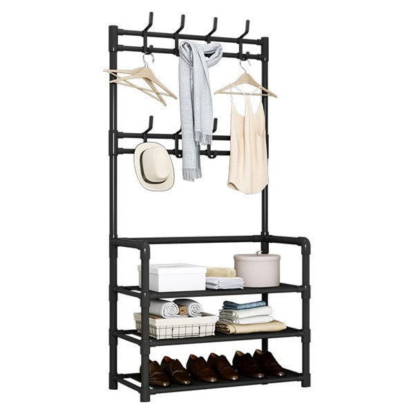 Imagen de Mueble perchero con zapatera de metal, en caja
