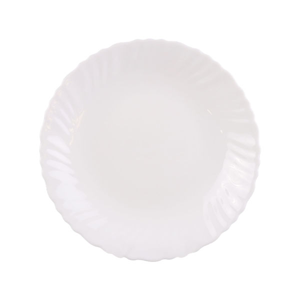Imagen de Plato de vidrio opal postre, línea SOFIA, CAJA x36