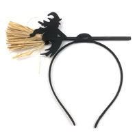 Imagen de Tiara de plástico, aplique de bruja, PACK x12