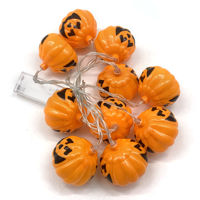 Imagen de Guirnalda 10 luces LED calabazas, 2AA en bolsa