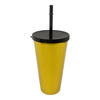 Imagen de Vaso con sorbito, de plástico 550ml, tapa rosca, varios colores, PACKx12