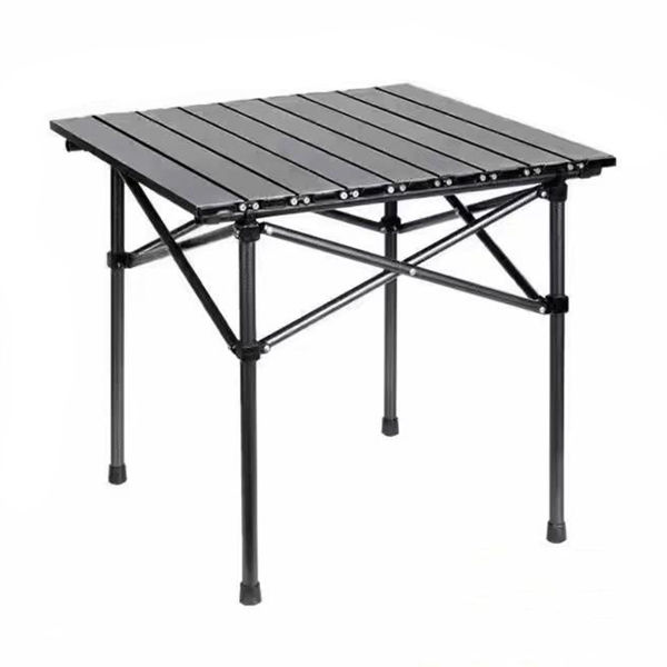 Imagen de Mesa cuadrada enrollable de aluminio pintado plegable, portátil, en bolsa varios colores