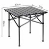 Imagen de Mesa cuadrada enrollable de aluminio pintado plegable, portátil, en bolsa varios colores