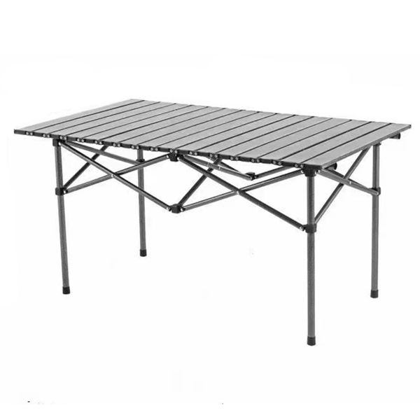 Imagen de Mesa enrollable rectangular de aluminio pintado plegable, portátil, en bolsa varios colores