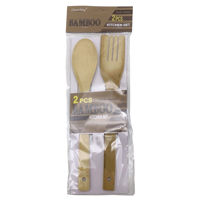Imagen de Cuchara de madera bambú x2, en bolsa