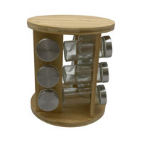 Imagen de Especieros de vidrio x12, con soporte de madera, en caja