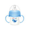Imagen de Mamadera de plástico 120ml con asas tetina natural, boca ancha en caja, varios colores MOMEASY