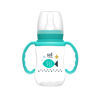 Imagen de Mamadera de plástico 120ml con asas tetina natural standard, en caja, 2 colores MOMEASY