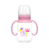 Imagen de Mamadera de plástico 120ml con asas tetina natural standard, en caja, 2 colores MOMEASY