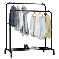 Imagen de Mueble perchero doble con zapatera de metal, en caja