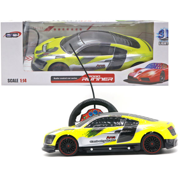 Imagen de Auto con control remoto, con luz, 4+2AA, 2 colores, en caja