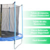 Imagen de Cama elástica FILIPPO, 244cm, estructura de acero galvanizado, alfombra acolchada, red de protección de polietileno resistente a rayos UV con cierre