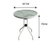 Imagen de Mesa de metal color blanco tapa de vidrio, con 2 sillas de metal y símil rattan, en caja
