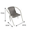 Imagen de Mesa de metal color blanco tapa de vidrio, con 2 sillas de metal y símil rattan, en caja