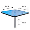 Imagen de Mesa de metal color negro tapa de vidrio, con 4 sillas de metal y textiline