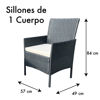 Imagen de Juego de jardín, mesa de vidrio , 1 sofá 2 cuerpos y 2 sofás de 1 cuerpo símil rattan color negro, en caja