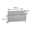 Imagen de Juego de jardín, mesa de vidrio, 1 sofá 2 cuerpos y 2 sofás de 1 cuerpo símil rattan, color gris en caja