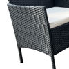 Imagen de Juego de jardín, mesa de vidrio , 1 sofá 2 cuerpos y 2 sofás de 1 cuerpo símil rattan color negro, en caja