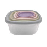 Imagen de Vianda recipiente de plástico x5 tamaños distintos colores surtidos