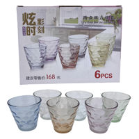 Imagen de Vaso de vidrio color x6, en caja