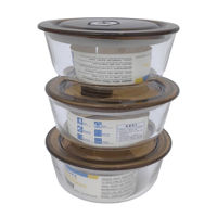 Imagen de Vianda recipiente de vidrio, con tapa de plástico x3 en caja