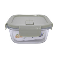 Imagen de Vianda recipiente de vidrio, cierre hermético, 500ml en bolsa, varios colores