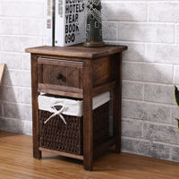 Imagen de Mueble organizador de madera con 1 cajón y un canasto, en caja