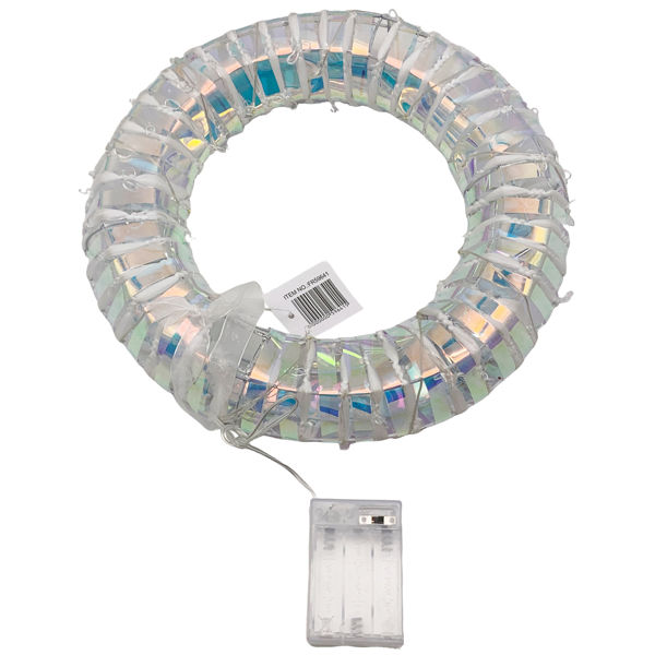 Imagen de Adorno para puerta corona navideña con luz, 3AA