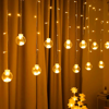 Imagen de Luces x12 bolas grandes cálidas, 220v cortina extensible 3m, en bolsa
