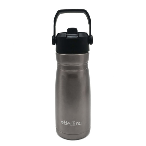 Imagen de Botella deportiva de acero inoxidable Berlina, 600ml GRIS