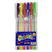 Imagen de Lapicera de gel x6 colores flúo, en estuche de PVC,  PACK x12