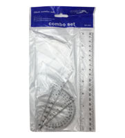 Imagen de Juego de geometría 4 piezas, 20cm, en bolsa