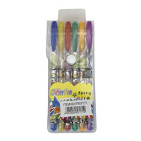 Imagen de Lapicera de gel, x6 colores con brillantina, en estuche de PVC, PACKx24