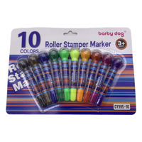 Imagen de Marcadores, 10 colores, con sello rodante, en blister