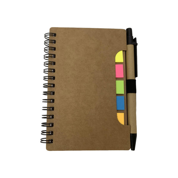 Imagen de Libreta con espiral con señaladores y lapicera, en bolsa