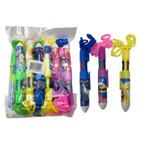 Imagen de Lapicera de tinta multicolor con cuerda en bolsa, PACK x12